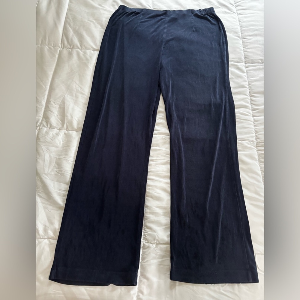 Chico’s Travelers Navy Knit Pants Size 2 L‎ XL Soft Stretch Comfort